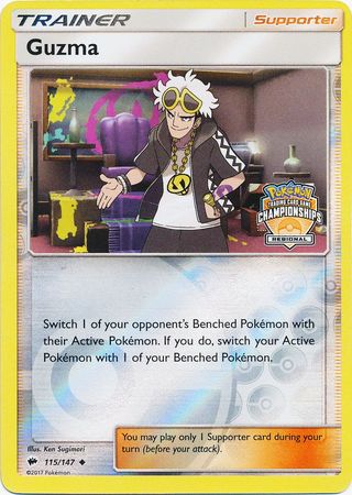 Guzma (115/147) (League Promo) [Sun & Moon: Burning Shadows] | Cracking-Singles