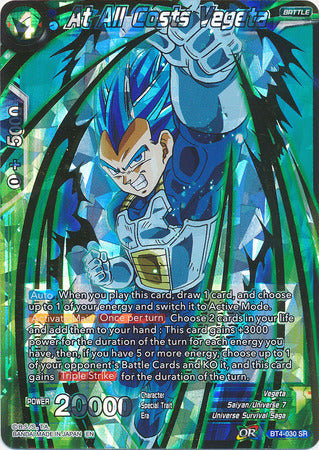 At All Costs Vegeta (Shatterfoil) (BT4-030) [Dragon Brawl] | Cracking-Singles