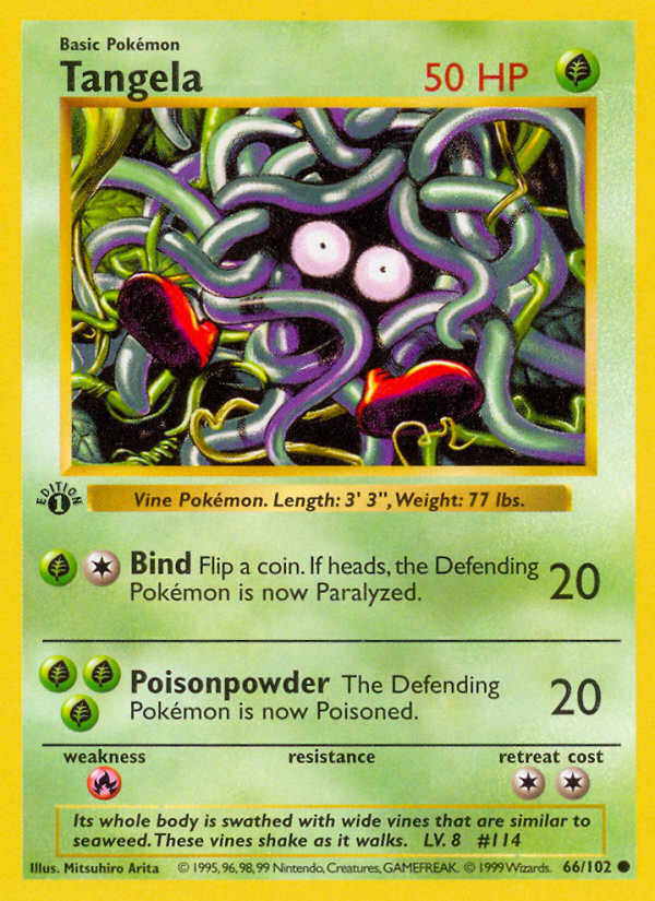 Tangela (66/102) (Shadowless) [Base Set 1st Edition] | Cracking-Singles