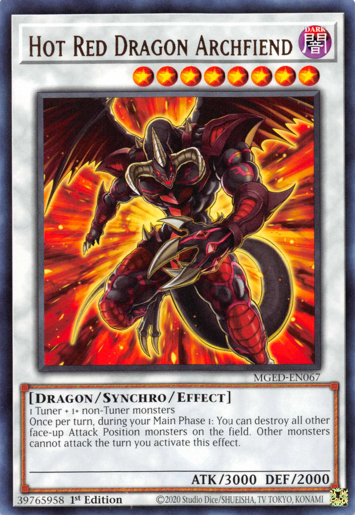 Hot Red Dragon Archfiend [MGED-EN067] Rare | Cracking-Singles