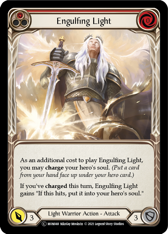 Engulfing Light (Red) (Rainbow Foil) [U-MON048-RF] Unlimited Rainbow Foil | Cracking-Singles