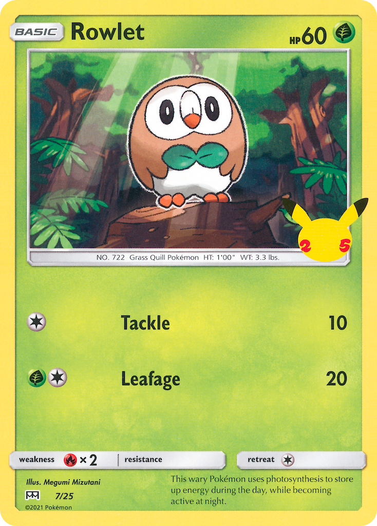 Rowlet (7/25) [McDonald's 25th Anniversary] | Cracking-Singles