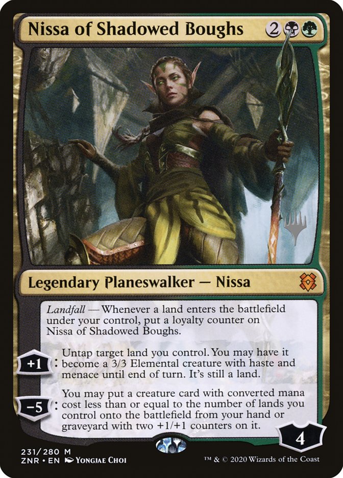 Nissa of Shadowed Boughs (Promo Pack) [Zendikar Rising Promos] | Cracking-Singles