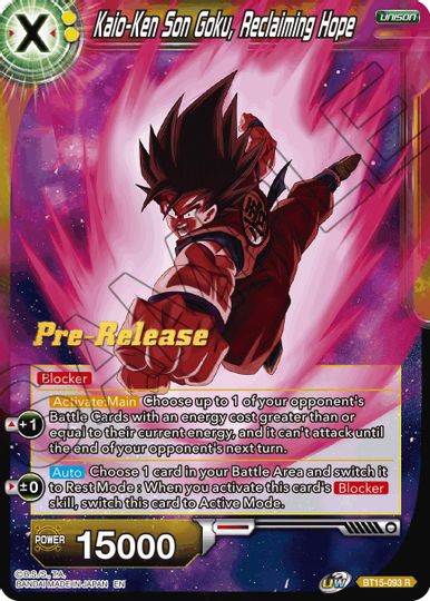 Kaio-Ken Son Goku, Reclaiming Hope (BT15-093) [Saiyan Showdown Prerelease Promos] | Cracking-Singles