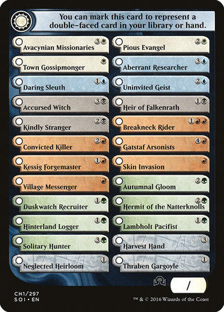 Checklist Card - (CH1) Shadows over Innistrad [Shadows over Innistrad Tokens] | Cracking-Singles