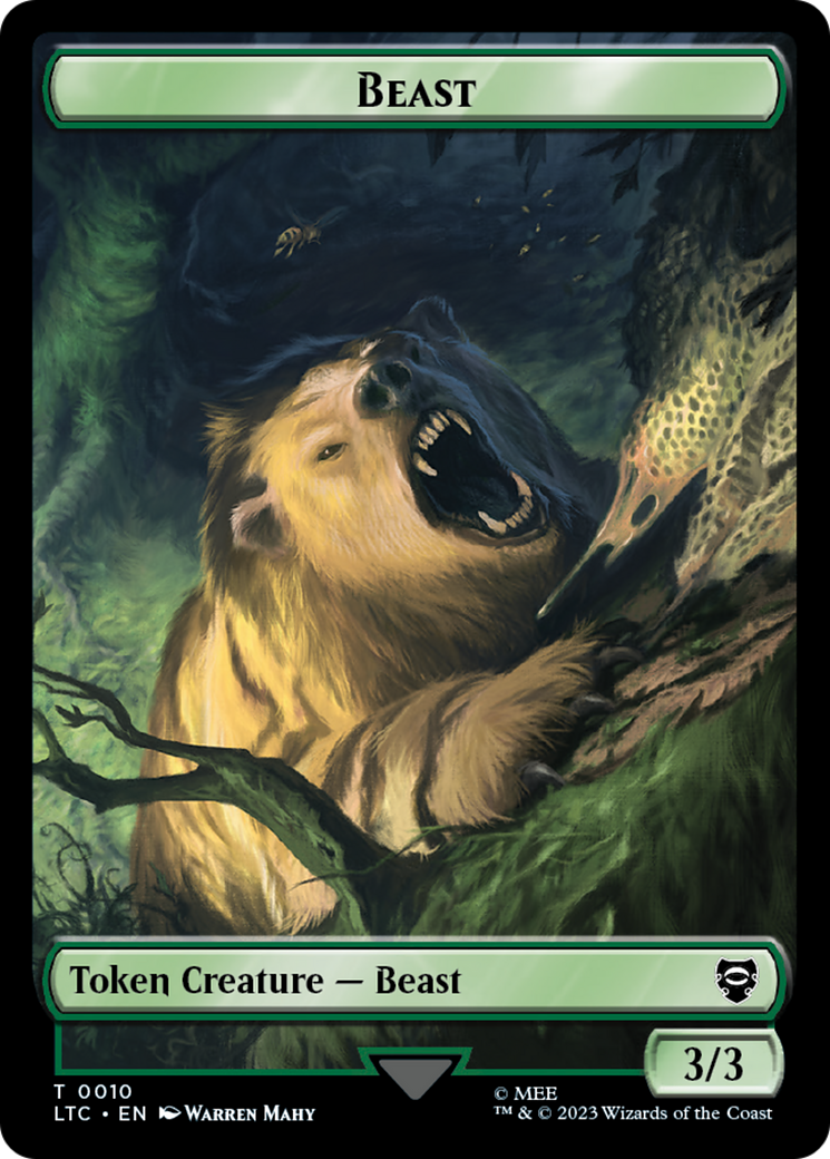 Beast // Treefolk Double Sided Token [The Lord of the Rings: Tales of Middle-Earth Commander Tokens] | Cracking-Singles