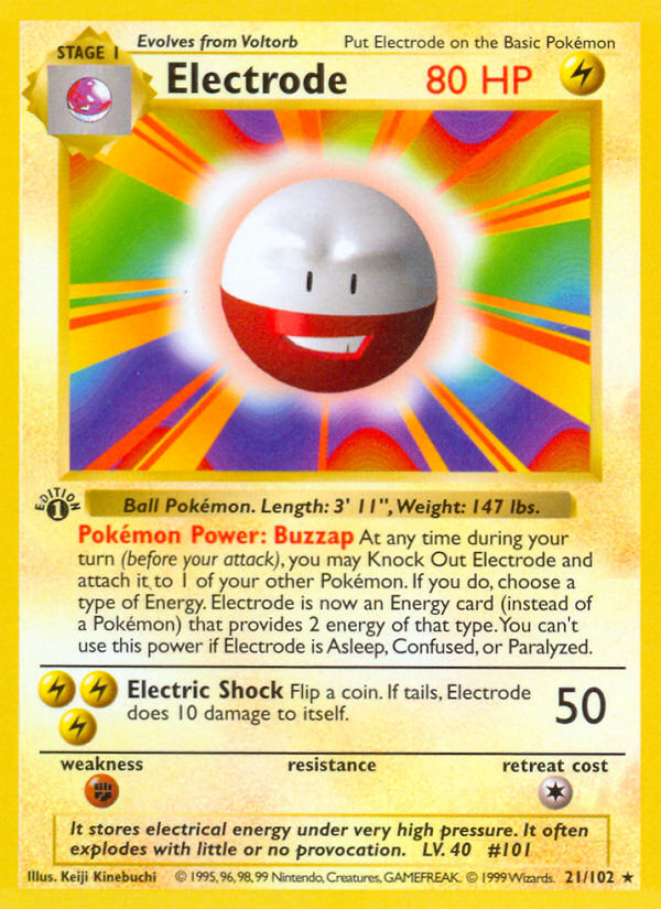 Electrode (21/102) (Shadowless) [Base Set 1st Edition] | Cracking-Singles