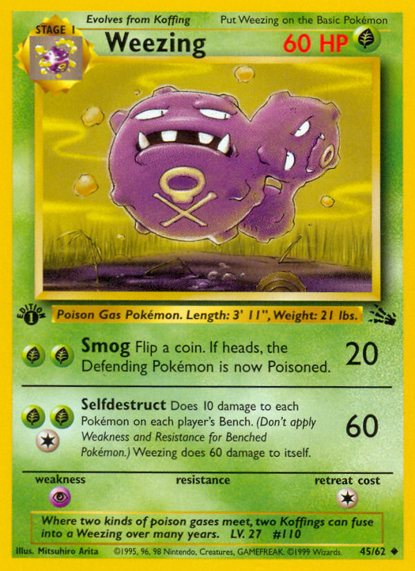 Weezing (45/62) [Fossil 1st Edition] | Cracking-Singles