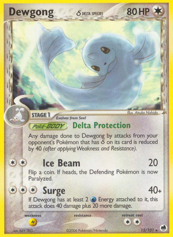 Dewgong (15/101) (Delta Species) [EX: Dragon Frontiers] | Cracking-Singles