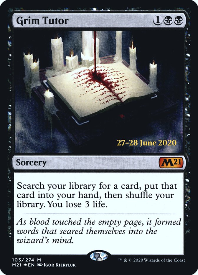 Grim Tutor  [Core Set 2021 Prerelease Promos] | Cracking-Singles