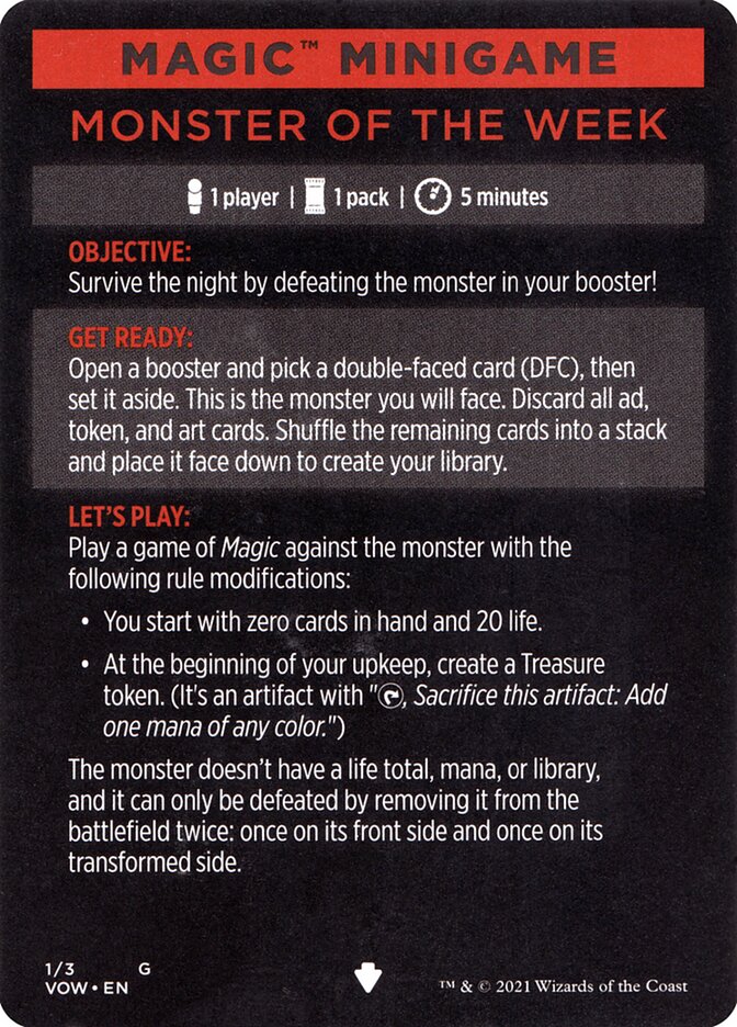 Monster of The Week (Magic Minigame) [Innistrad: Crimson Vow Minigame] | Cracking-Singles