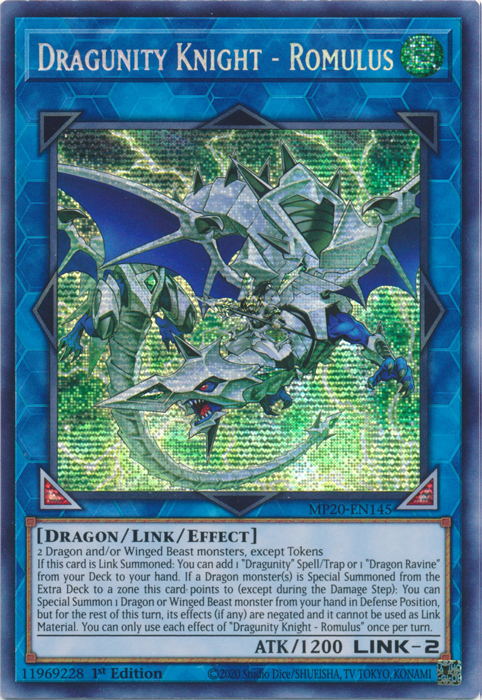 Dragunity Knight - Romulus [MP20-EN145] Prismatic Secret Rare | Cracking-Singles