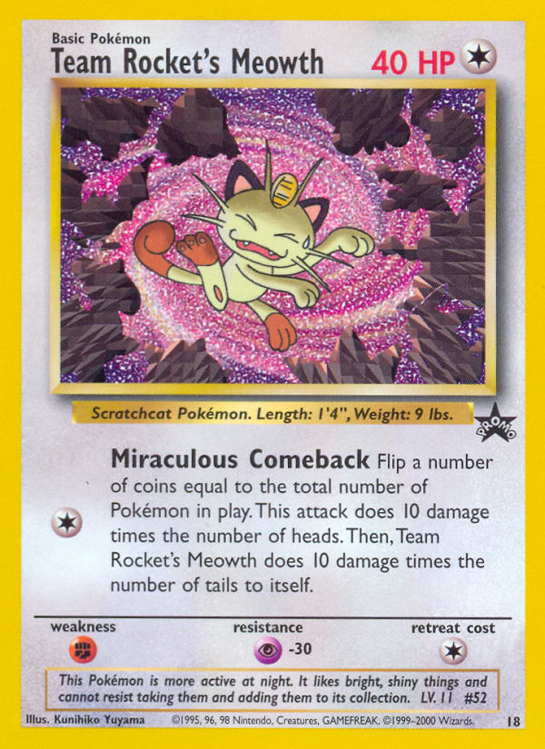 Team Rocket's Meowth (18) [Wizards of the Coast: Black Star Promos] | Cracking-Singles