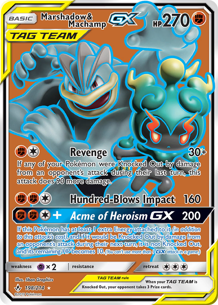 Marshadow & Machamp GX (198/214) [Sun & Moon: Unbroken Bonds] | Cracking-Singles