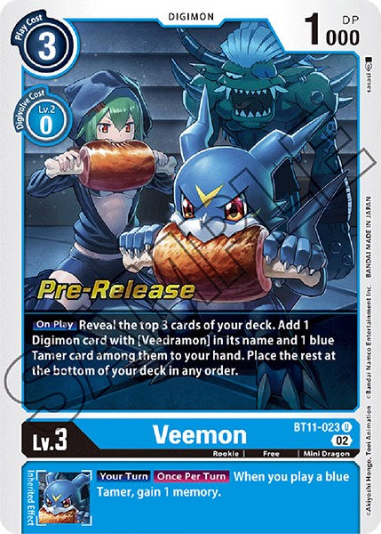 Veemon [BT11-023] [Dimensional Phase Pre-Release Promos] | Cracking-Singles