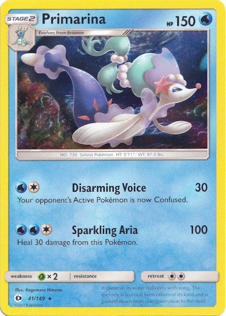 Primarina (41/149) (Water Web Holo) [Sun & Moon: Base Set] | Cracking-Singles