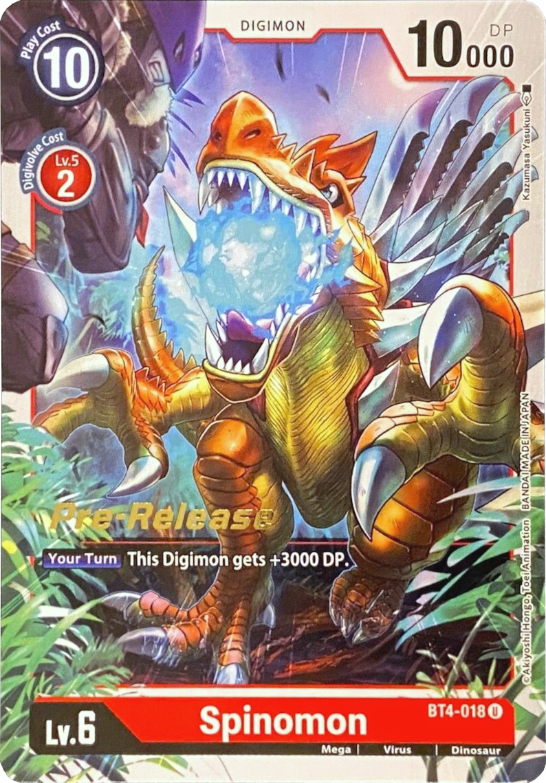 Spinomon [BT4-018] [Great Legend Pre-Release Promos] | Cracking-Singles