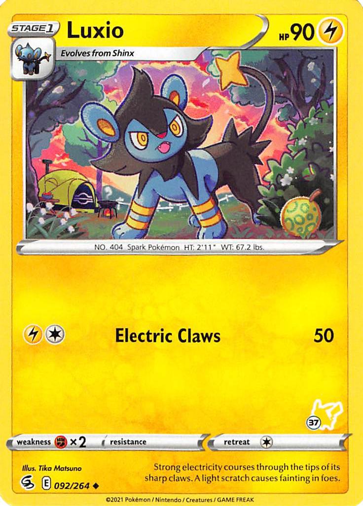 Luxio (092/264) (Pikachu Stamp #37) [Battle Academy 2022] | Cracking-Singles