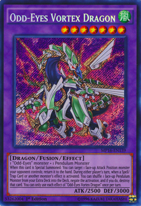 Odd-Eyes Vortex Dragon [MP16-EN139] Secret Rare | Cracking-Singles