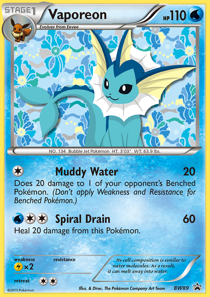 Vaporeon (BW89) [Black & White: Black Star Promos] | Cracking-Singles