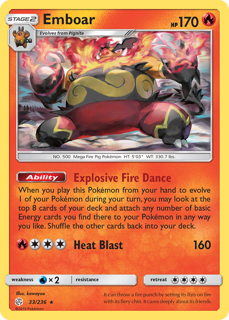 Emboar (33/236) [Sun & Moon: Cosmic Eclipse] | Cracking-Singles