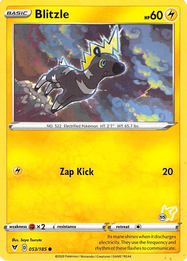 Blitzle (053/185) (Pikachu Stamp #55) [Battle Academy 2022] | Cracking-Singles