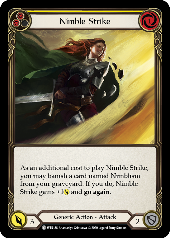 Nimble Strike (Yellow) [WTR186] Unlimited Edition Rainbow Foil | Cracking-Singles