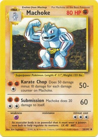 Machoke (34/102) [Base Set Unlimited] | Cracking-Singles