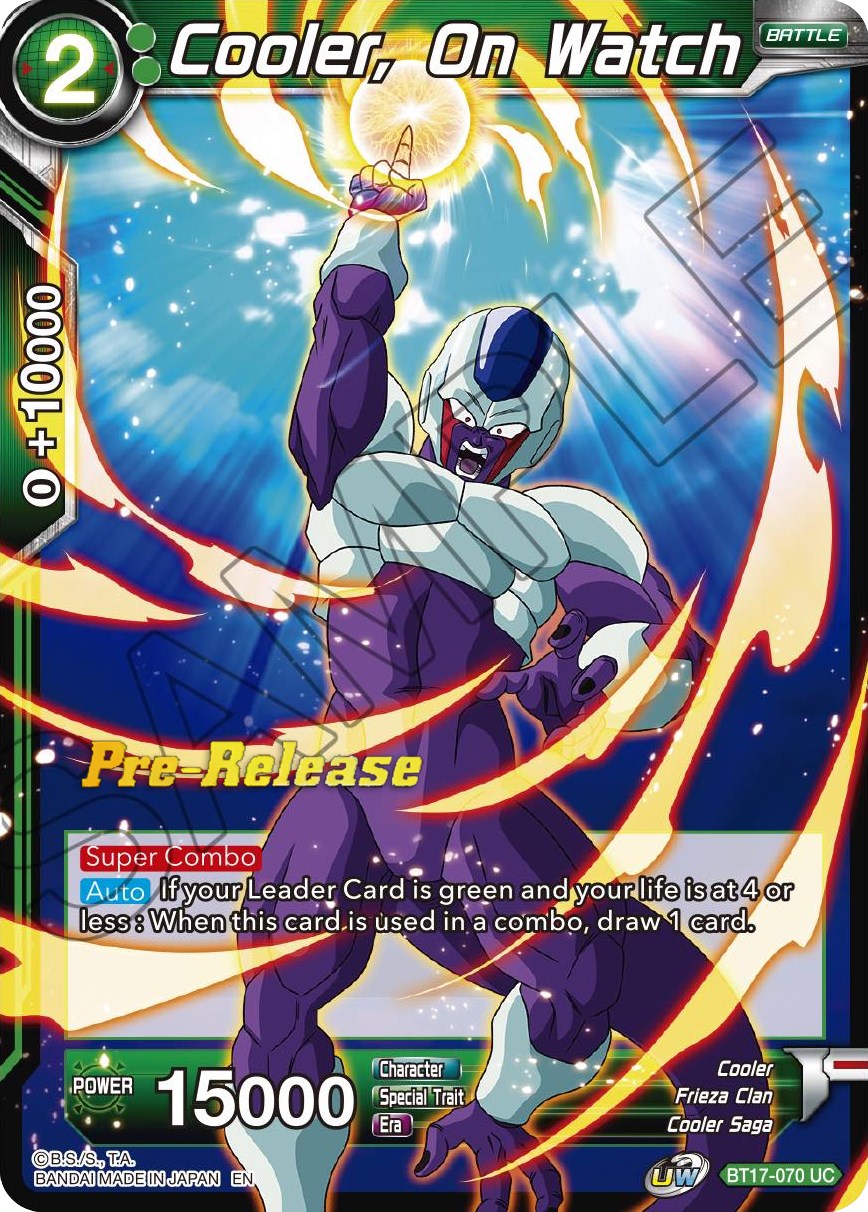 Cooler, On Watch (BT17-070) [Ultimate Squad Prerelease Promos] | Cracking-Singles