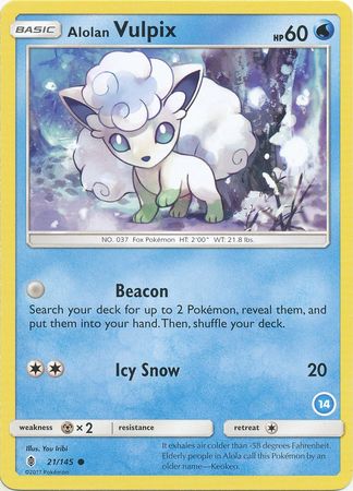 Alolan Vulpix (21/145) (Deck Exclusive #14) [Sun & Moon: Trainer Kit - Alolan Ninetales] | Cracking-Singles