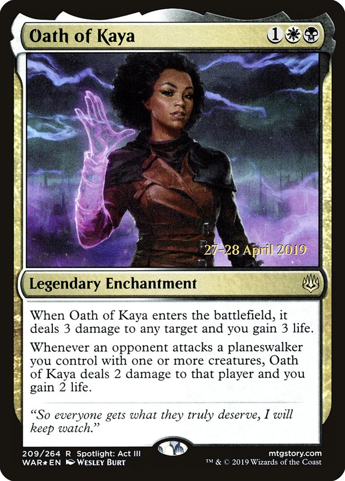 Oath of Kaya  [War of the Spark Prerelease Promos] | Cracking-Singles