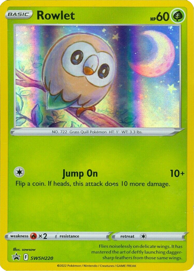 Rowlet (SWSH220) (Cosmos Holo) [Sword & Shield: Black Star Promos] | Cracking-Singles