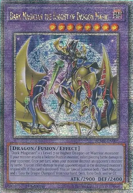 Dark Magician the Knight of Dragon Magic [BLMR-EN001] Quarter Century Secret Rare | Cracking-Singles