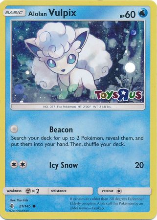 Alolan Vulpix (21/145) (Toys R Us Promo) [Sun & Moon: Guardians Rising] | Cracking-Singles