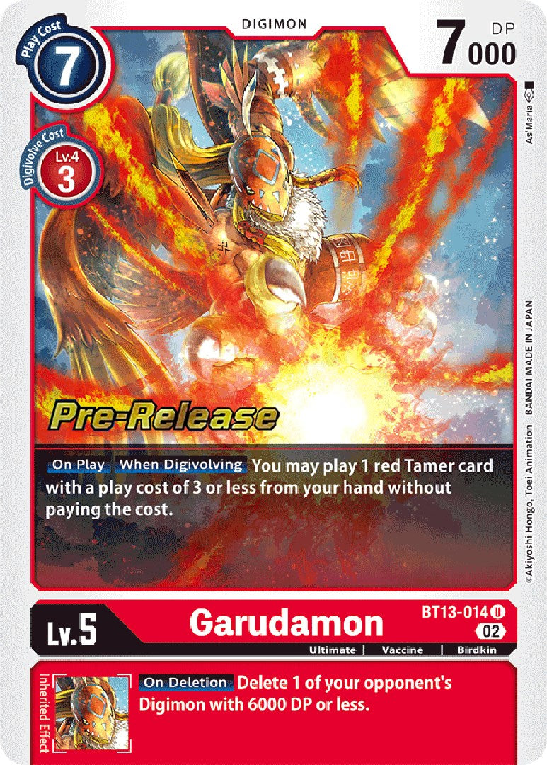 Garudamon [BT13-014] [Versus Royal Knight Booster Pre-Release Cards] | Cracking-Singles