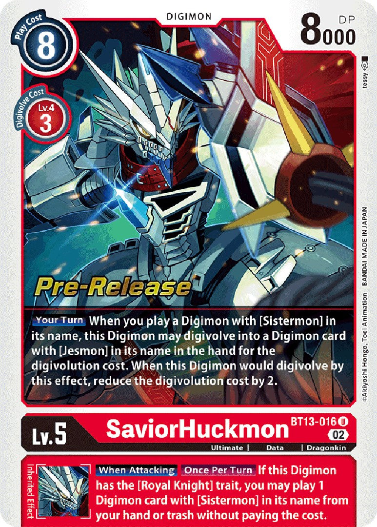 SaviorHuckmon [BT13-016] [Versus Royal Knight Booster Pre-Release Cards] | Cracking-Singles