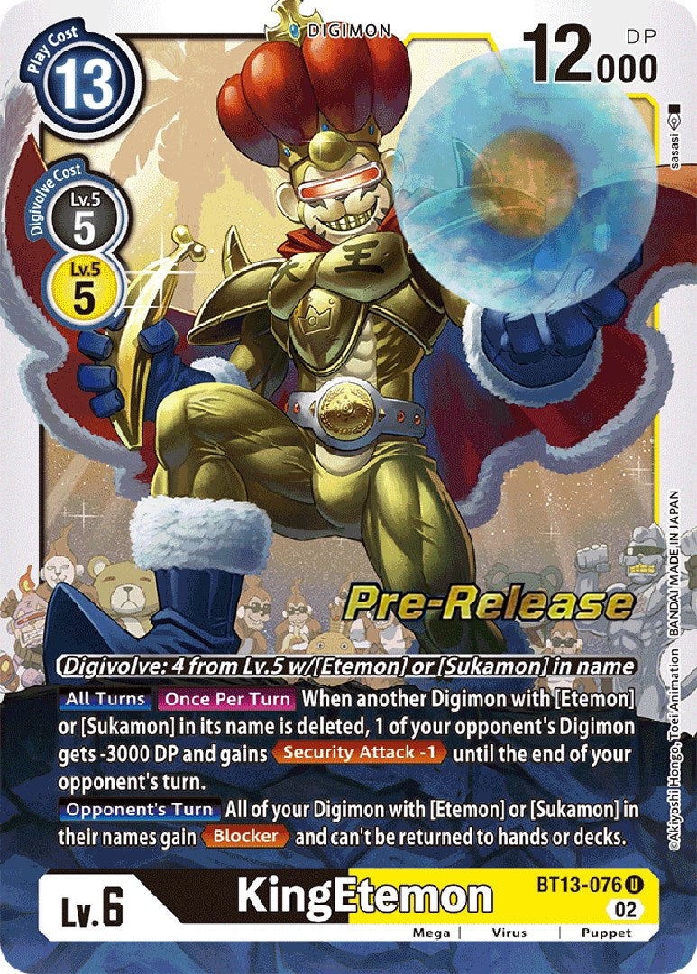 KingEtemon [BT13-076] [Versus Royal Knight Booster Pre-Release Cards] | Cracking-Singles