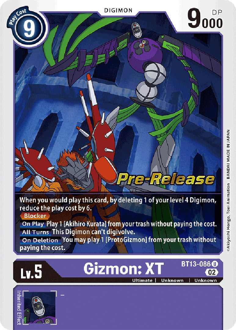 Gizmon: XT [BT13-086] [Versus Royal Knight Booster Pre-Release Cards] | Cracking-Singles