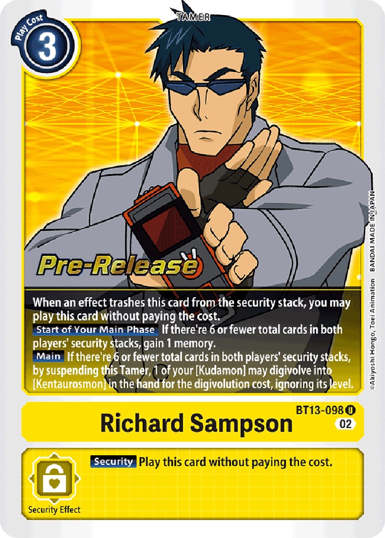 Richard Sampson [BT13-098] [Versus Royal Knight Booster Pre-Release Cards] | Cracking-Singles