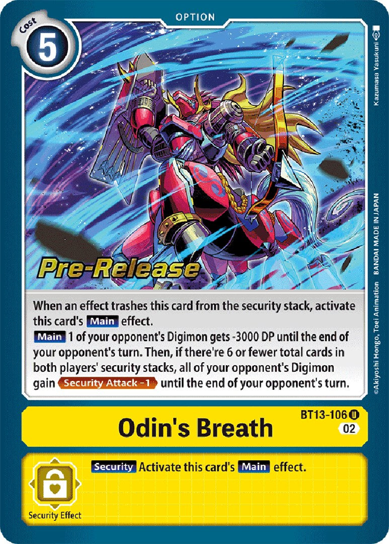 Odin's Breath [BT13-106] [Versus Royal Knight Booster Pre-Release Cards] | Cracking-Singles