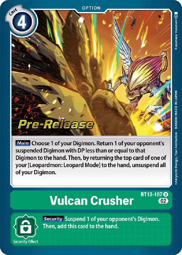 Vulcan Crusher [BT13-107] [Versus Royal Knight Booster Pre-Release Cards] | Cracking-Singles