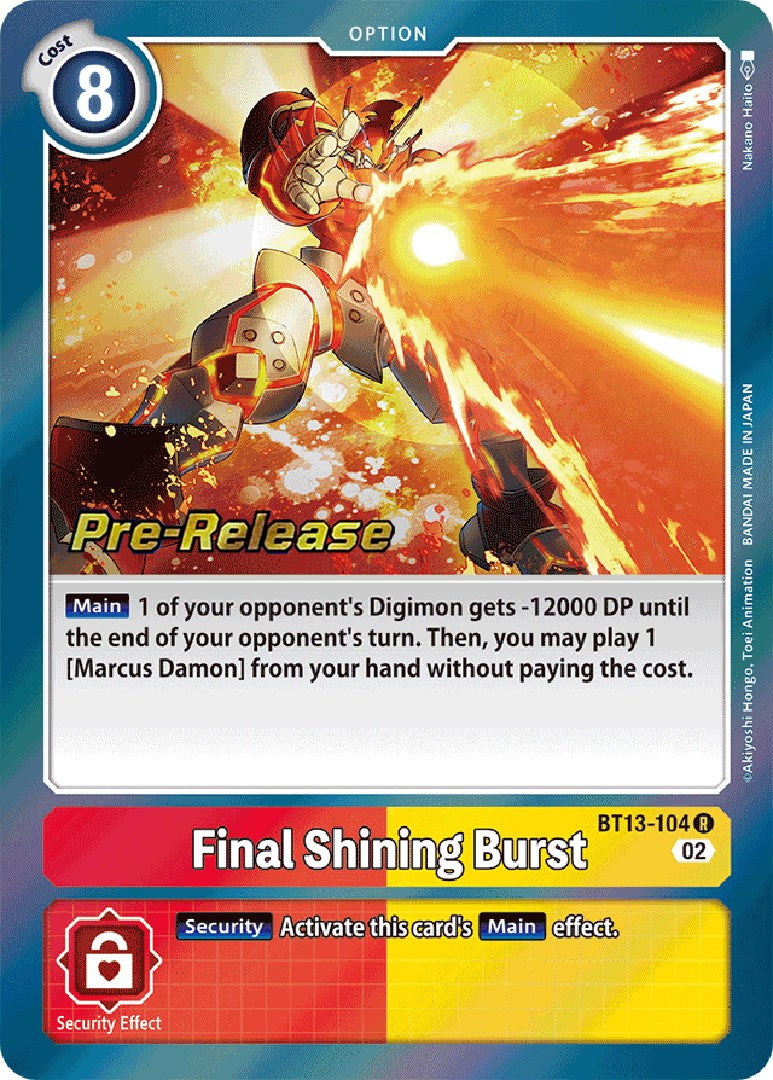 Final Shining Burst [BT13-104] [Versus Royal Knight Booster Pre-Release Cards] | Cracking-Singles