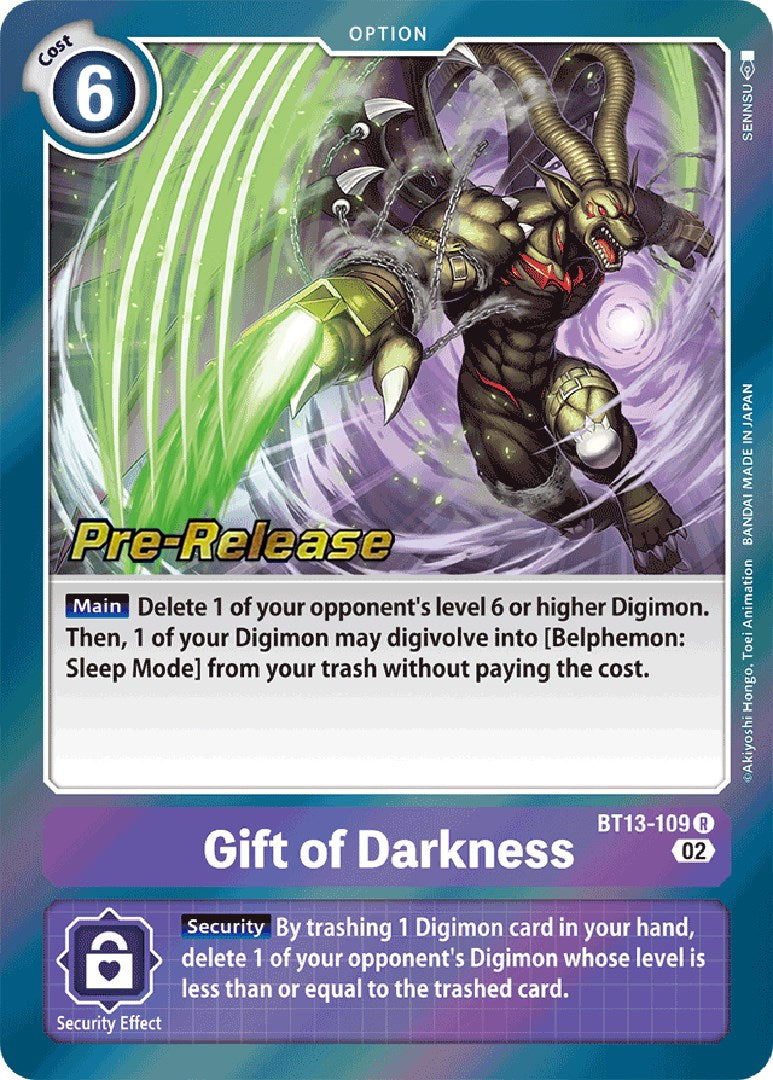 Gift of Darkness [BT13-109] [Versus Royal Knight Booster Pre-Release Cards] | Cracking-Singles