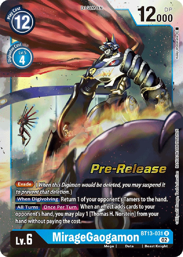 MirageGaogamon [BT13-031] [Versus Royal Knight Booster Pre-Release Cards] | Cracking-Singles