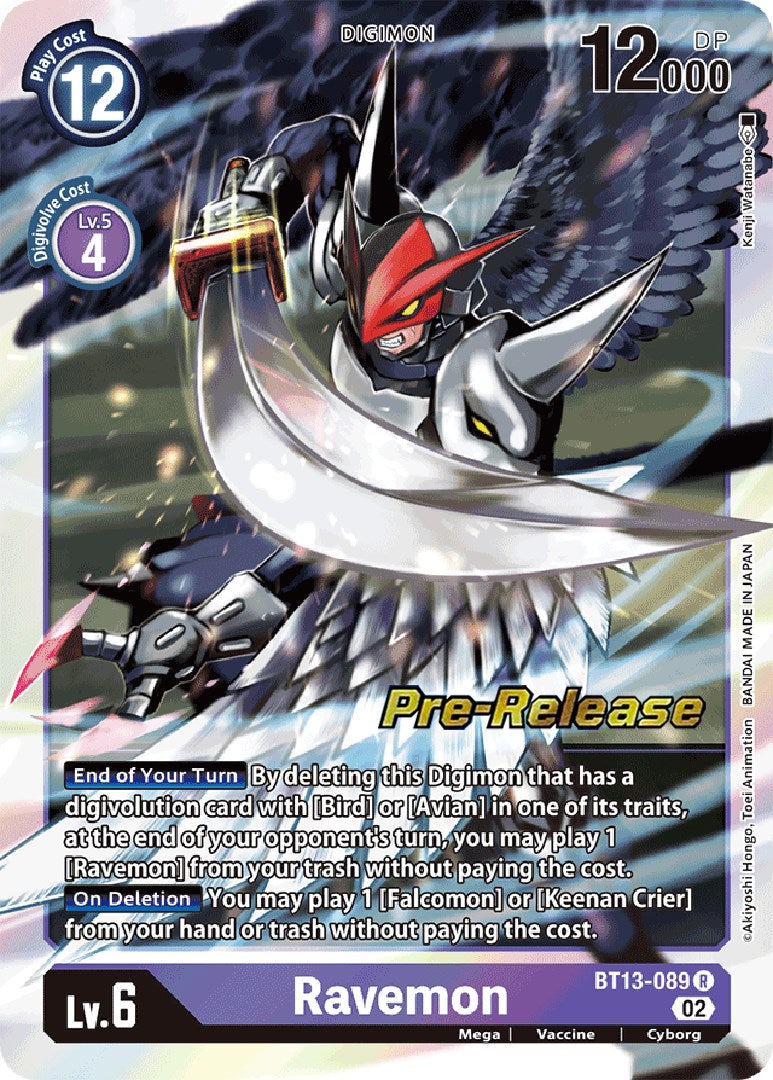 Ravemon [BT13-089] [Versus Royal Knight Booster Pre-Release Cards] | Cracking-Singles