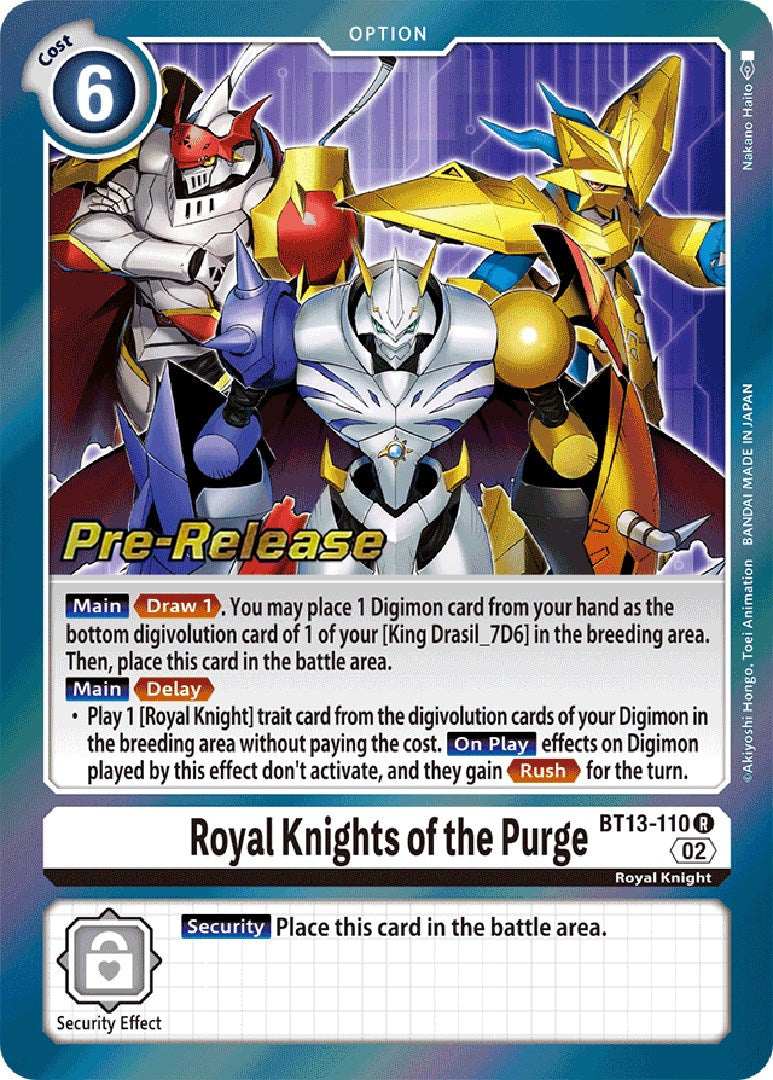 Royal Knights of the Purge [BT13-110] [Versus Royal Knight Booster Pre-Release Cards] | Cracking-Singles