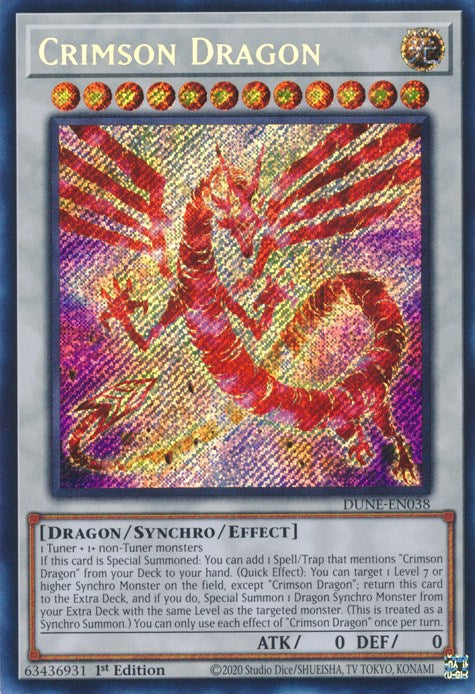 Crimson Dragon [DUNE-EN038] Secret Rare | Cracking-Singles