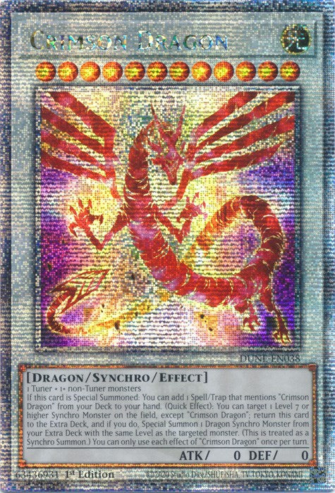 Crimson Dragon [DUNE-EN038] Quarter Century Secret Rare | Cracking-Singles