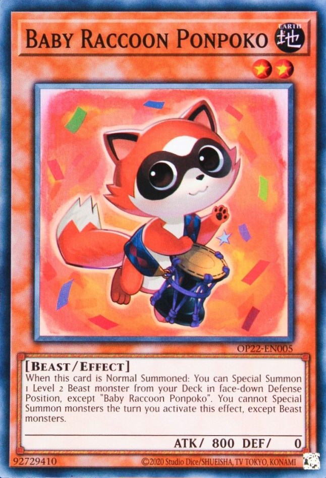 Baby Raccoon Ponpoko [OP22-EN005] Super Rare | Cracking-Singles