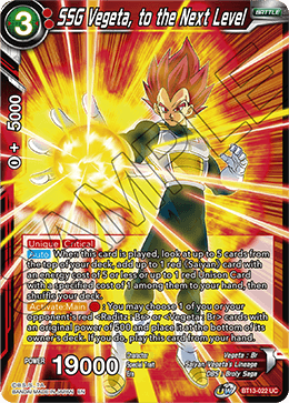 SSG Vegeta, to the Next Level (Uncommon) [BT13-022] | Cracking-Singles